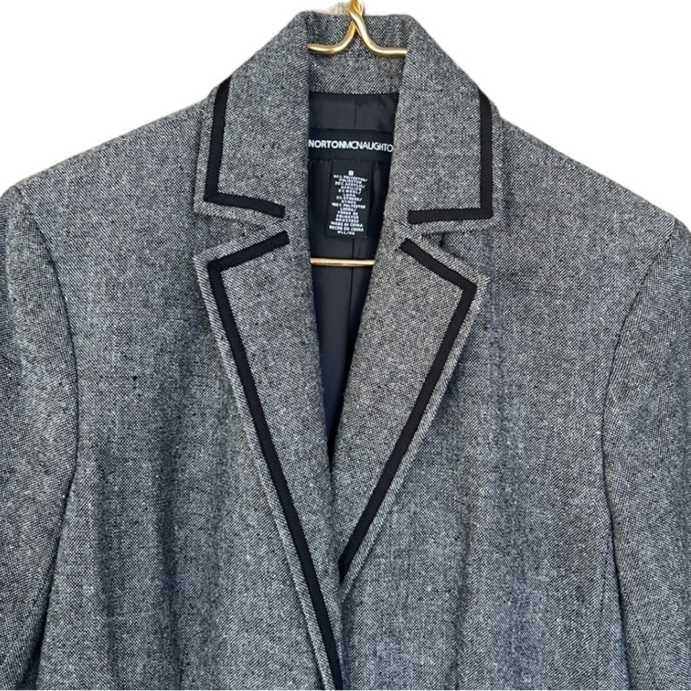 Norton McNaughton Wool Blend Blazer Ribbon Trim Jacket Size 8 - Picture 2 of 10